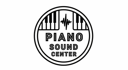 Fototapeta premium Piano sound center music logo.