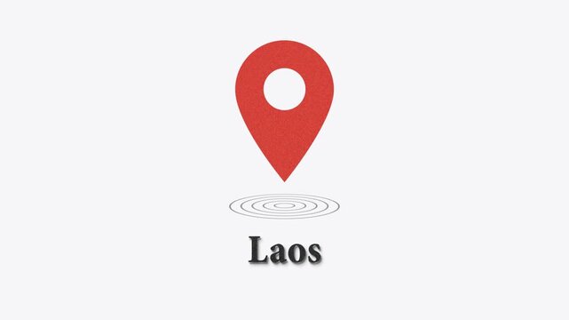 Animated red map pin icon with subtle texture on white background location