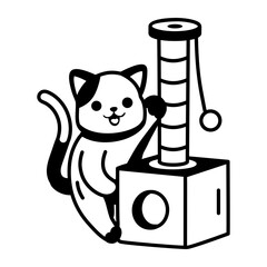 A glyph style icon depicting a scratching post    © Vectors Market