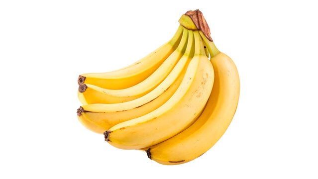 Bunch of ripe bananas isolated on transparent background cut out