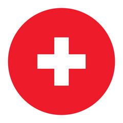 Obraz premium Switzerland Flag Icon Round Circular Design Isolated