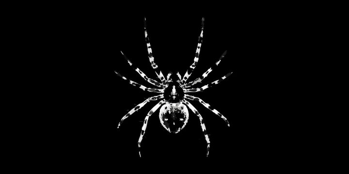 Detailed orb weaver spider against a dark background a striking silhouette