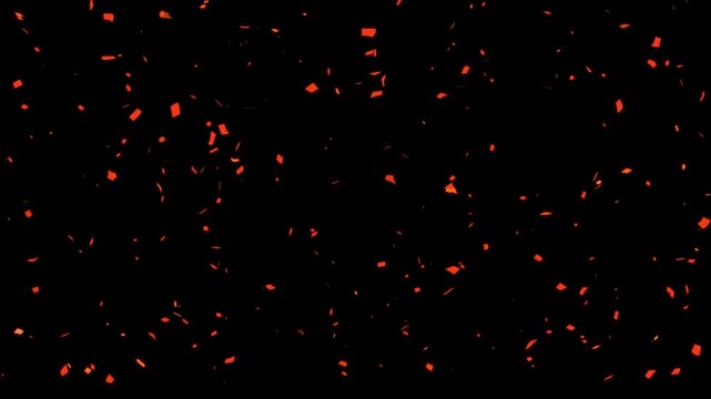 Colorful сonfetti explosion on a black backgrounds. confetti rain effect overlay alpha channel. 3D confetti explosion with transparent background.