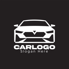 Obraz premium modern car logo front view black and white vector