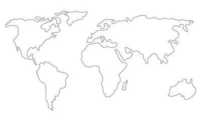 Fototapeta premium World map of the world on white background . Vector Illustration . EPS 10 .