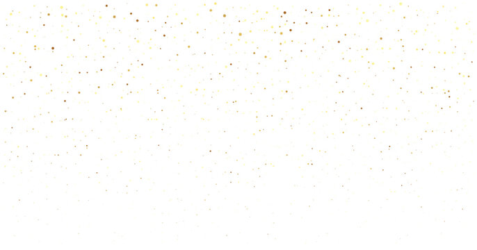 Falling gold dots on transparent background