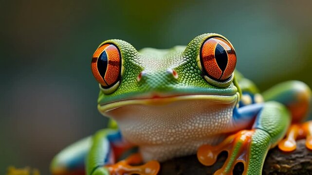 Red Eyed Tree Frog Striking Portrait in Natural Light