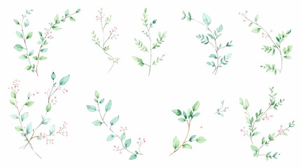 Charming botanical border with light earthy colors perfect for invitations greeting cards and elegant designs. © Wildflower