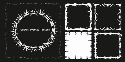Gothic frames and oval with thorns a striking black silhouette © Suvro