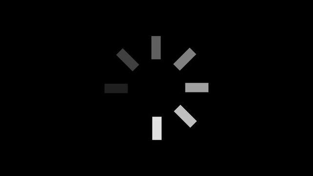 Loading Circle, Video. Loading Animation Icon on a black Background. Download Progress, Preloader Animation Web Design Template, Interface Buffering. Seamless Loop Animation 4K with Alpha.