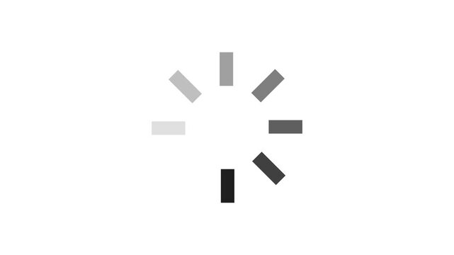 Loading Circle, Video. Loading Animation Icon on a white Background. Download Progress, Preloader Animation Web Design Template, Interface Buffering. Seamless Loop Animation 4K with Alpha.