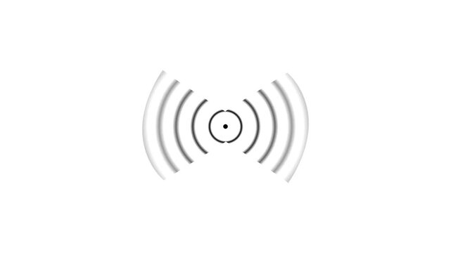 Radio waves Animation of radio waves spreading on transparent waves graphic icon information mobile music station symbol transmission.
