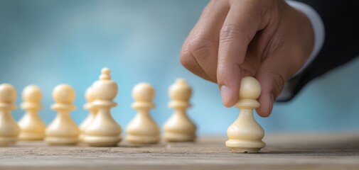 Fototapeta premium The chess pawn as a symbol of business strategy and decision making