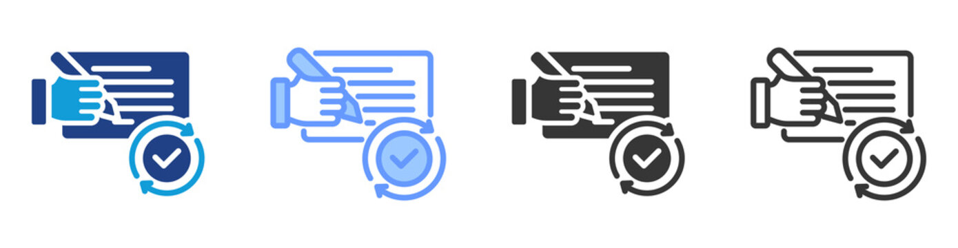 Writing Consistency icon set multiple style collection