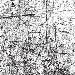 Obraz premium Scratched grunge texture background with chaotic lines black and white background distressed monochrome backdrop industrial abstract artistic imperfect roughness