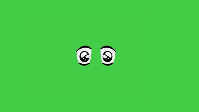 Animated cartoon eyes with tears forming, emotional expression concept
