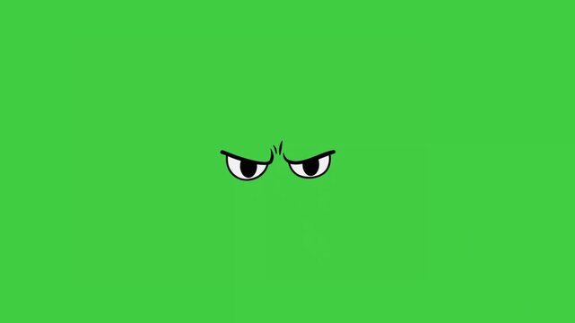 Cartoon eyes angry expression, intense emotion animation
