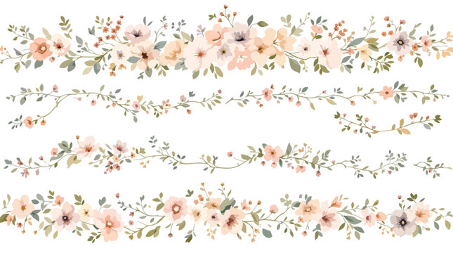 Tiny flowers blooming softly like a watercolor dream of springtime serenity