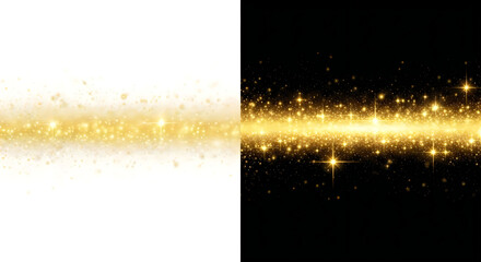 Obraz premium golden light trails on dark gradient background