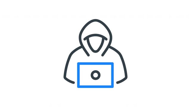 Animated attacker icon representing cyber threats, hacking attempts, and malicious activity. Ideal for cybersecurity systems, threat detection, risk awareness, and digital security visuals.