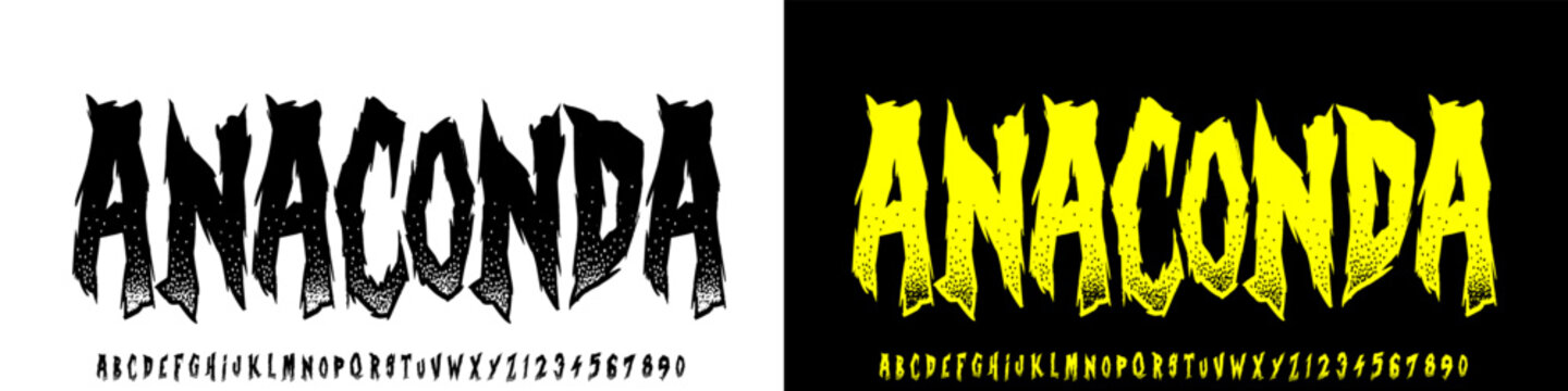 Rough Grunge Font Logo Alphabet Uneven Letter Set Horror Typography, Sharp Psycho Typographic Design for Punk Music Title Text, Typo Poster Headline, Hand Written Crooked Fonts. Vector Typeface