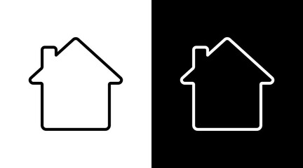 Fototapeta premium House White Icon Set Design