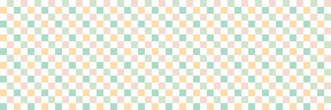 Cute checkerboard green checked seamless pattern banner background