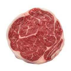 Obraz premium Raw ribeye beef steak cut isolated on a transparent background