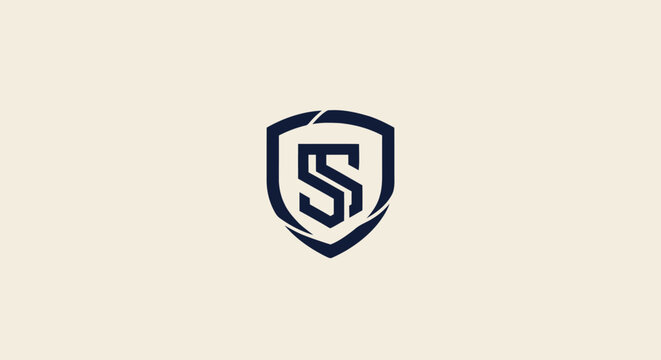 Elegant Shield Logo Featuring Initial Letters SS in Modern Design.