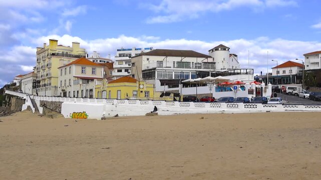 Praia das Macas Beach Buildings on the Coast of Portugal
