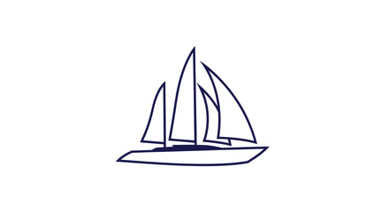 Fototapeta premium Abstract Sailboat Graphic Minimalist Icon For Nautical Adventures