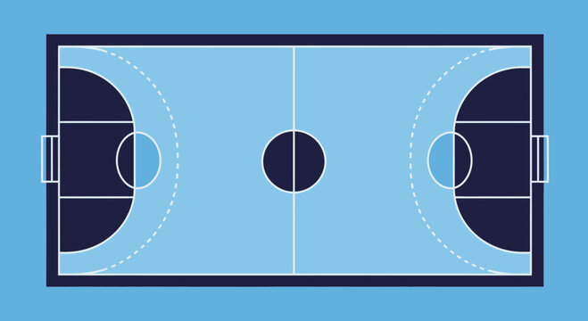 Abstract Futsal Court Minimalist Design Aerial View