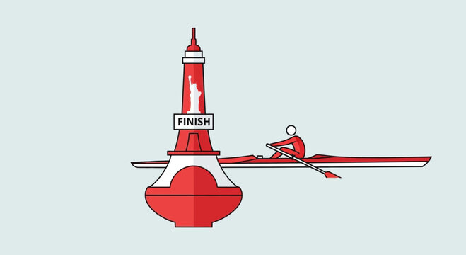 Achieving Goals Through Determination And Rowing Towards The Finish Line