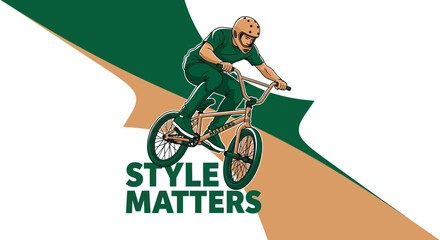 Naklejka premium Action BMX Rider Performing Stunts With Style