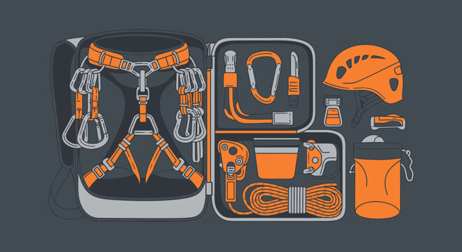 Adventure Gear Organized Pack For Extreme Sports And Outdoor Exploration Activities