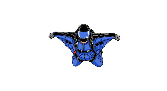 Adrenaline Powered Wingsuit Flyer Soaring Through The Air