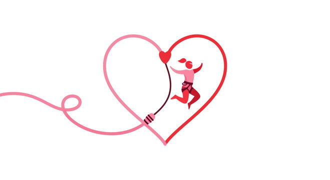 Adventures Of The Heart Bungee Jump Love Theme Illustration