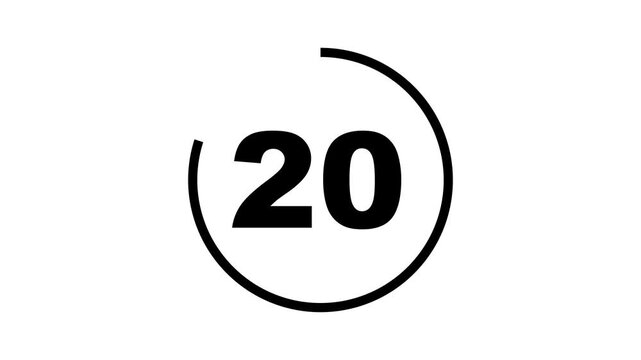 Circle countdown timer 25 seconds animation from 25 to 0 seconds, 25 Seconds countdown timer, Countdown timer, circle countdown animation for special deal Promotions. 4K video