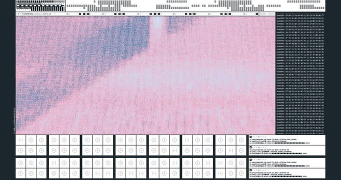 Cyberpunk HUD Interface with Abstract Fluid Liquid Motion Background