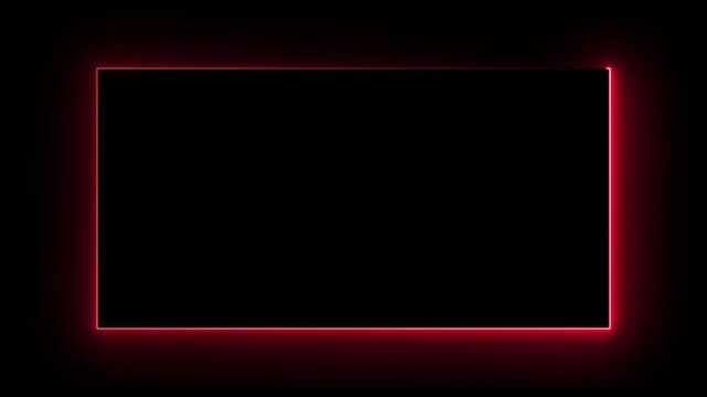  neon frame animation, glowing light border, bright rectangular neon outline, clean alpha background, minimal light box effect, futuristic neon border loop 4k video