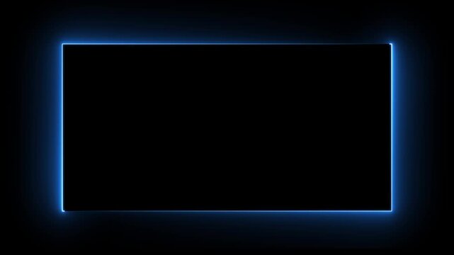  neon frame animation, glowing light border, bright rectangular neon outline, clean alpha background, minimal light box effect, futuristic neon border loop 4k video