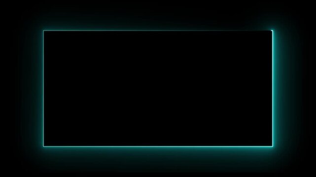  neon frame animation, glowing light border, bright rectangular neon outline, clean alpha background, minimal light box effect, futuristic neon border loop 4k video