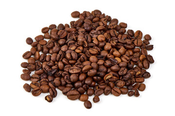 Obraz premium Roasted coffee beans, isolated on white background