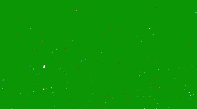 Colorful Confetti Falling Animation on Green Screen Background for Celebration Party Wedding Birthday Anniversary Event Motion Graphics Video Overlay Loopable 4K