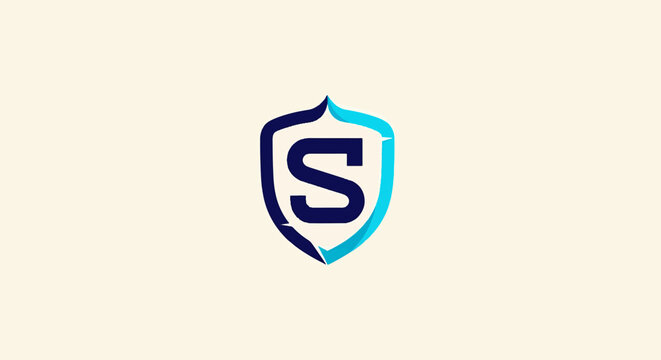 Elegant Shield Design with Letter S, Representing Security and Protection.