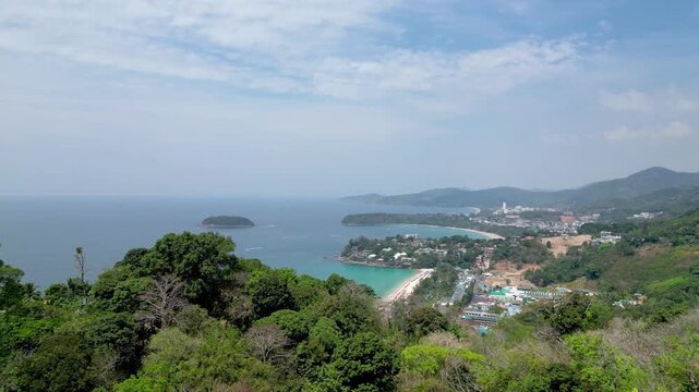 Scenic Karon Viewpoint, Phuket Island Ocean Landscape 4K Footage
