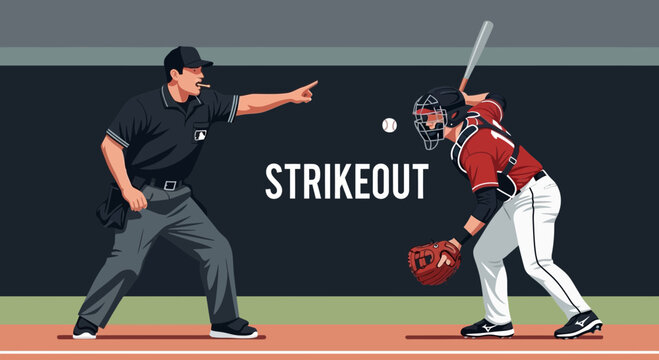 Baseball Umpire Calls Strikeout On Catcher With Dramatic Gesture