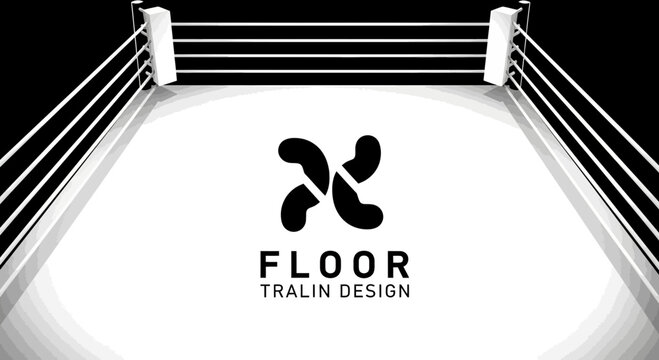 Bold Boxing Ring Arena Abstract Concept Graphic Design Modern