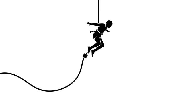 Bungee Jumping Silhouette Adventure Thrill Extreme Sport Leap
