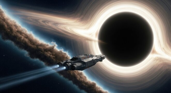 Spacecraft escapes gravitational pull of a massive black hole